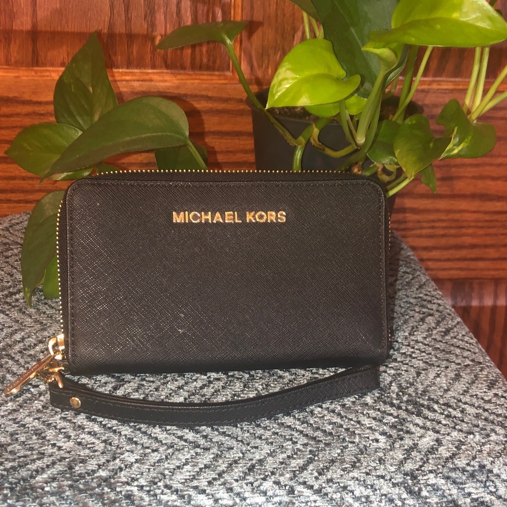 Michael Kors Black Zip-Around Wallet
